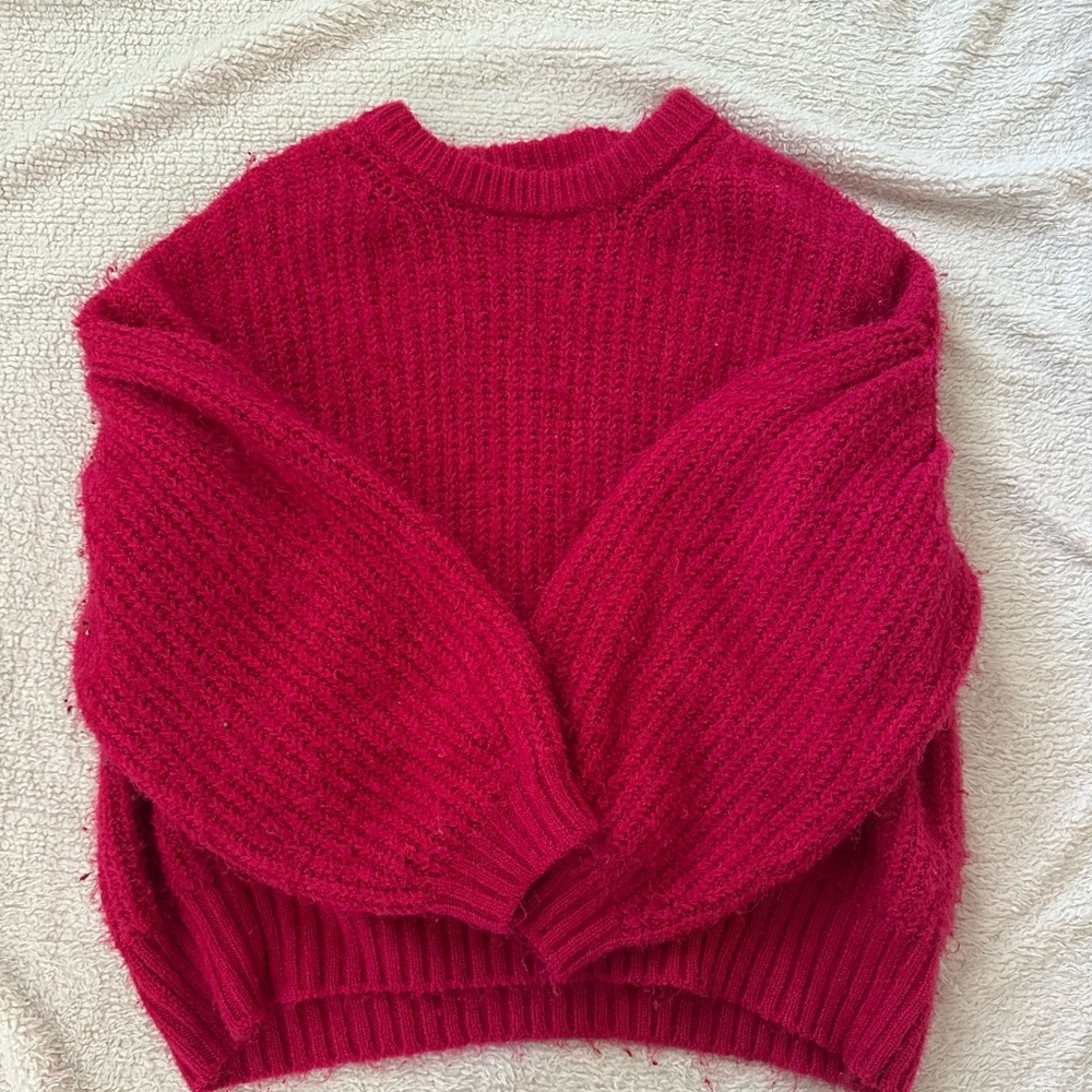 A New Day Raspberry Sweater with Balloon Sleeves! - Picture 5 of 6